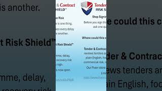 Tender &amp; Contract Risk Shield™  #construction #tender #contracts #tenderandcontractriskshield #