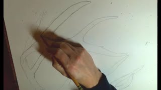 Starting Drawing for Deer Skull Tattoo Sleeve ARTSTREAM THURSDAY