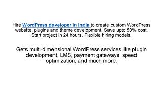 Hire Wordpress developer in India | Best Wordpress developer in India