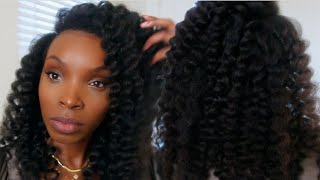 Wand Curls on Blown Out Natural Hair