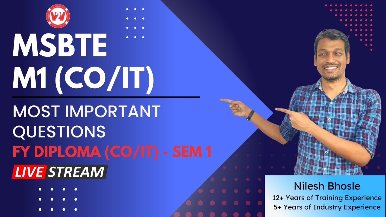 Day 2 - MSBTE (BOARD) M1 | IMPORTANT QUESTIONS | SEM 1 | M1 (All ...