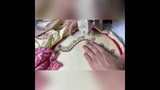 ￼ zigzag machine embroidery making short video/￼ blouse, neck design