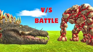 Lizzie Rampage VS Lava Golem Battle | Animal Revolt Battle Simulator | ARBS