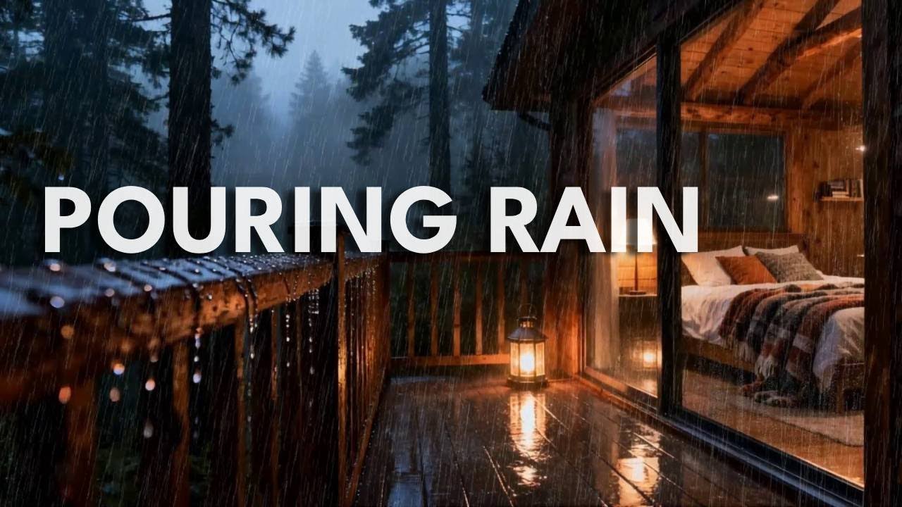 🔴 [Instant Comfort] Cozy Rain on Porch Railing View from Bed for ...