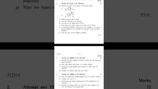 Msbte diploma k scheme 2 sem BEL Basic electronics summer winter 2024 exam question paper pyq