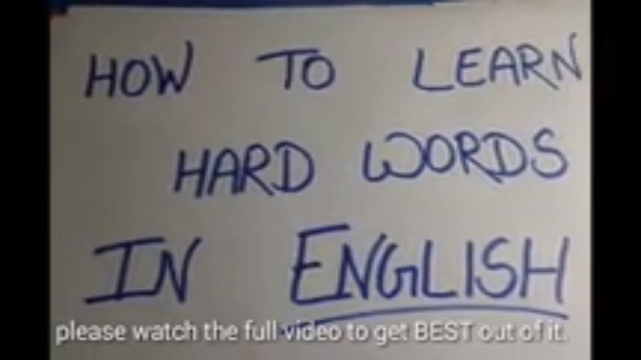 How To Learn English Hard Words Difficult Words Long Words 5