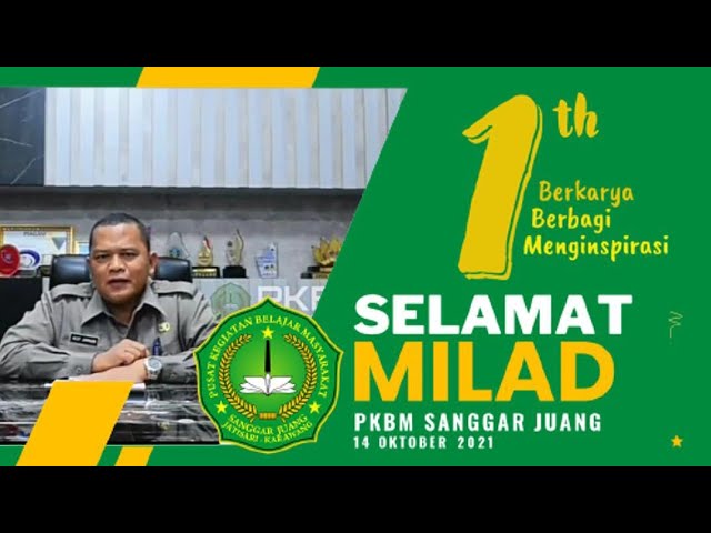 🔴 LIVE! Wilujeng Milad PKBM Sanggar Juang Ke 1 Tahun | Sekda Kab. Karawang | 14 Oktober 2021 class=