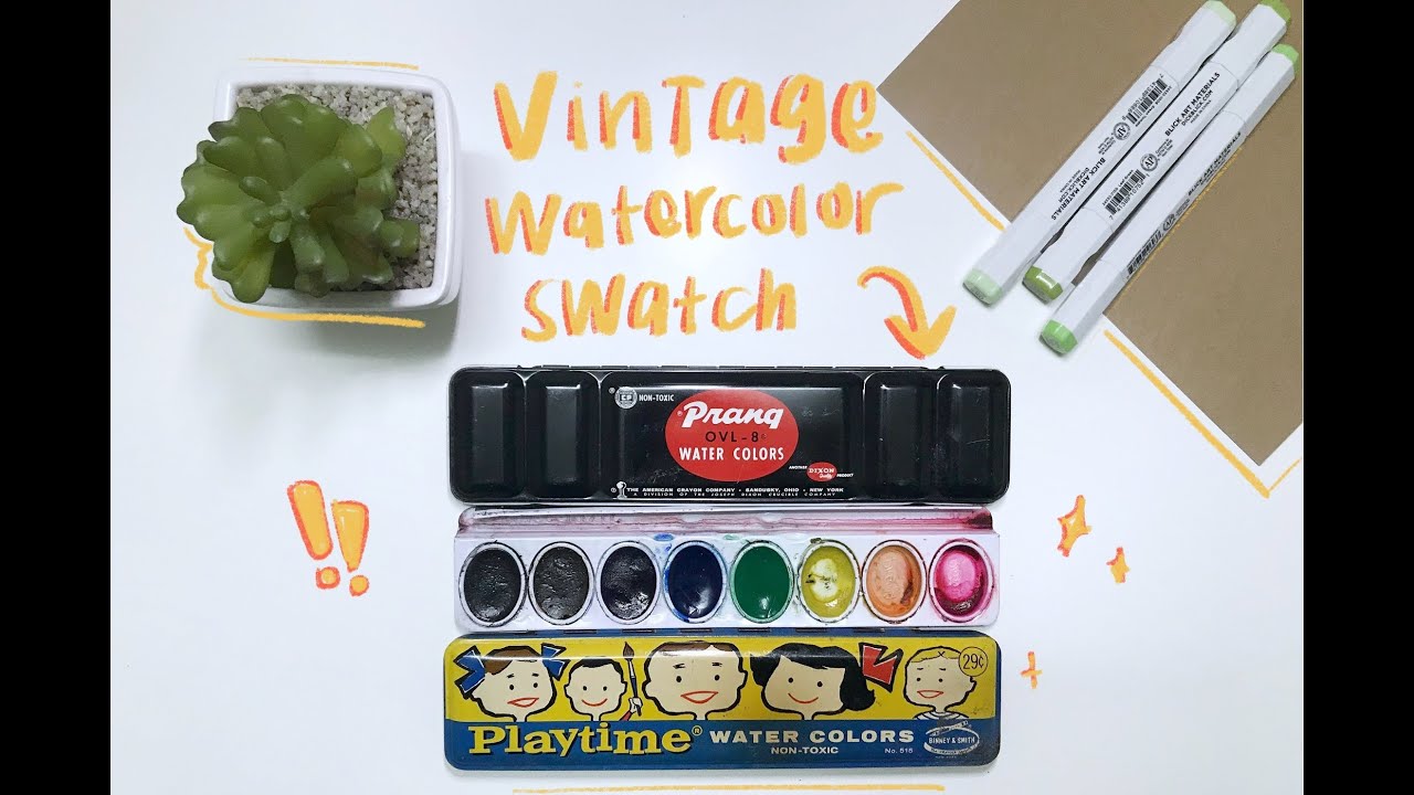 🎨 swatch with me: vintage watercolors (prang + playtime)✨
