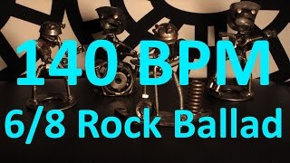 140 BPM Rock Ballad - 6/8 Drum Track - Metronome - Drum Beat