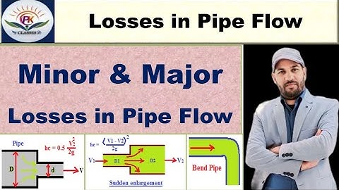 Losses in pipe flow | Minor & Major losses of pipes | Fluid Mechanics | Frictional losses