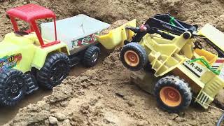 JCB 5CX fully loading white muram Tata tipper truck | Sonalika rx60 tractor | jcb cartoon