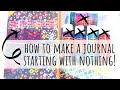 How to Make a FUN & INEXPENSIVE JOURNAL when you're STARTING WITH NOTHING! | TRAVEL/SEWING/KNITTING
