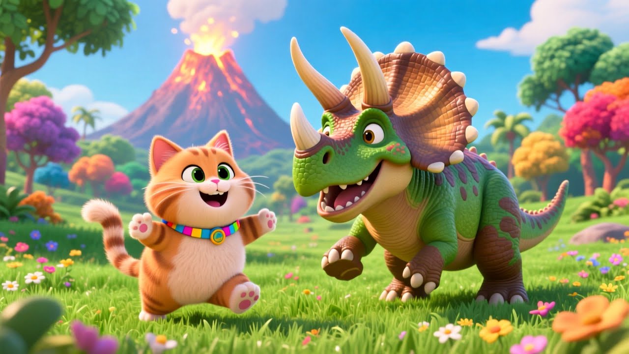 Kitty’s Dinosaur Adventure Song 🐱🦖 | Fun Baby Songs & Nursery Rhymes for Kids | dinosaur song, kids