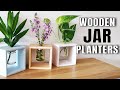 Simple planter box with glass mason jar  hydroponics vase frame home decor idea  xdiy