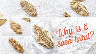 Cutwork 5 Ways (6 really) - Goldwork Leaves Series / Hand Goldwork Embroidery in Detail