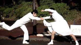 Wind-blown Mimes in Ueno Park