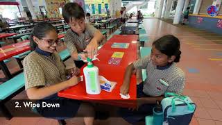 Wipe-down at Anderson Primary School