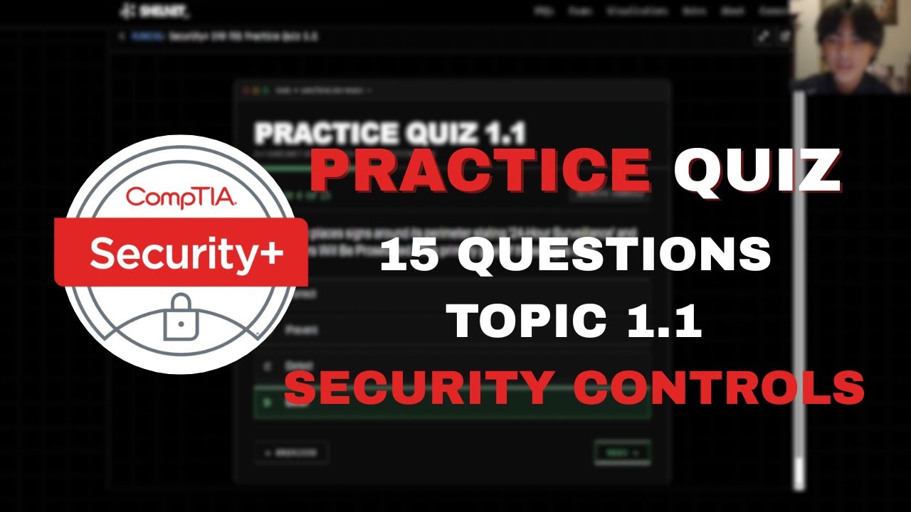 CompTIA Security+ SY0-701 Practice Quiz Walkthrough: Topic 1.1 Security ...