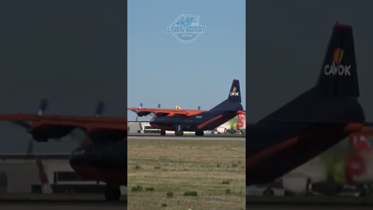 Smoky Antonov AN-12 from Lisbon Airport
