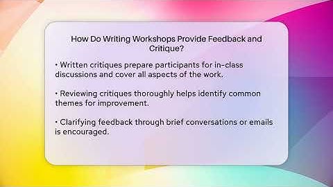 How Do Writing Workshops Provide Feedback and Critique? - The Prose Path