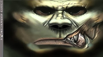timelapse: Orc face hand painted texture