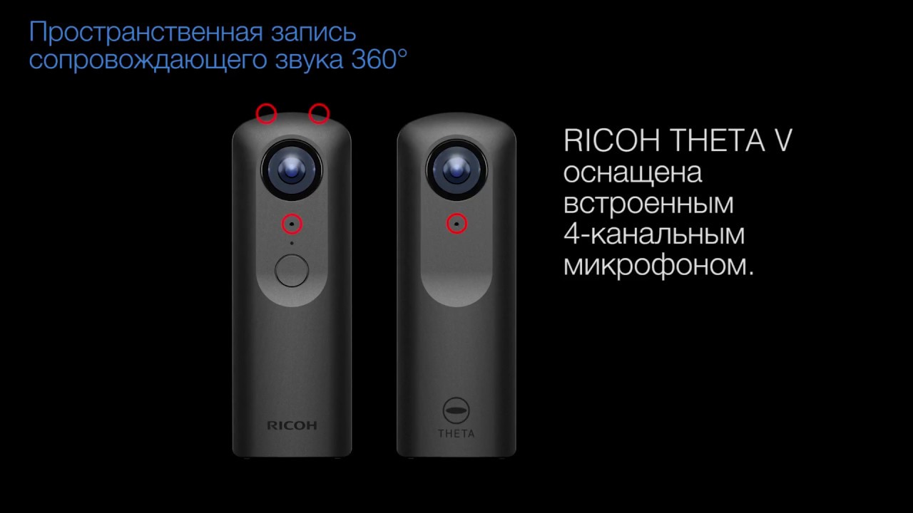 RICOH THETA V: пространственная запись сопровождающего видео 360°
