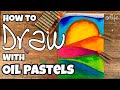 ART VIDEO: How to draw with OIL PASTELS (Sun Landscape lesson) with Kerri Bevis #artlife​ #art