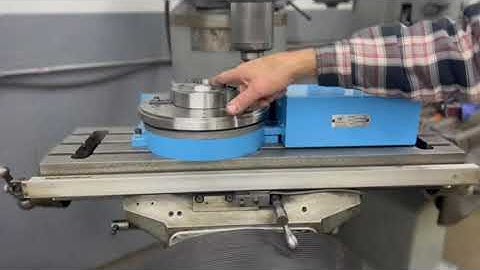 Rotary surface grinding with cup wheel on vertical mill with Roto Grind rotary table