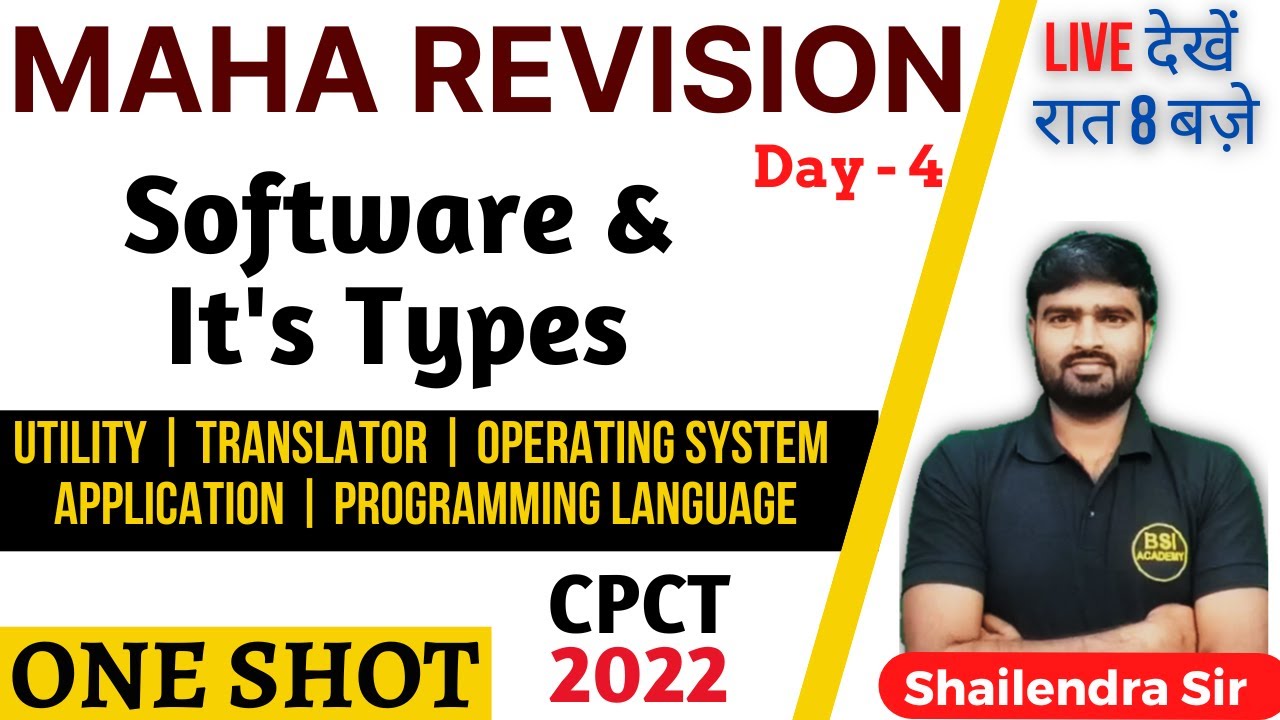 Software & OS - Utility, Translator, OS, End-User, PL, Windows, Linux | CPCT 1 Shot - Concept + PYQs