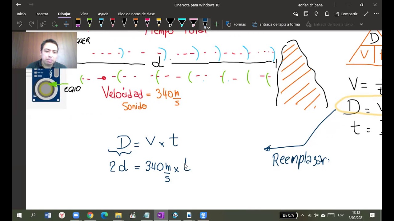 CÁLCULOS DE SENSOR ULTRASÓNICO - EXPLICACIÓN