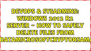Windows 2012 R2 Server - How to safely delete files from C:ProgramDataMicrosoftCryptoRSAMachineKeys