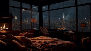 Rain sound sleep music - Relax In A Warm House With Light Sounds Of Rain Through The Glass Door