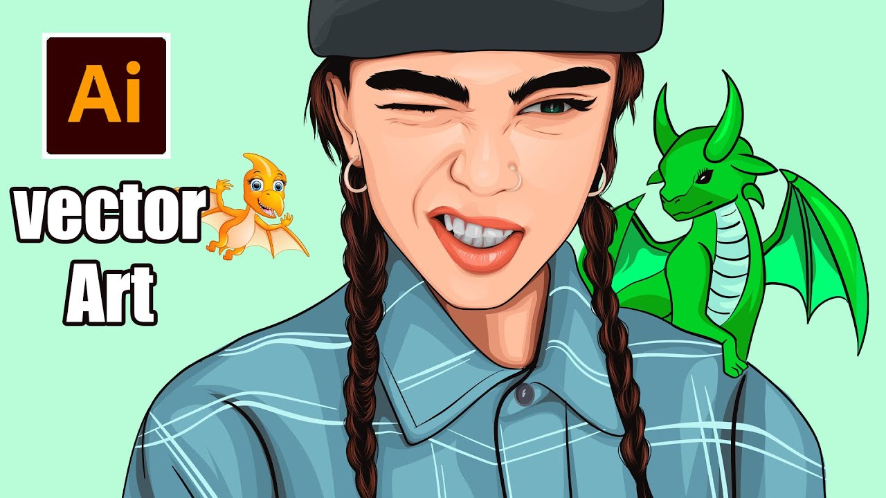 how to make vector portrait in illustrator | Vector Art - YouTube