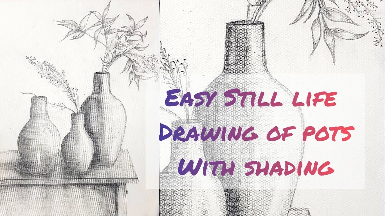 Still life Vase Drawing | Drawing with Shading | Pencil Drawing ...