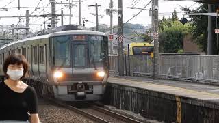 JR阪和線　東佐野駅1番ホームを関空・紀州路快速が通過