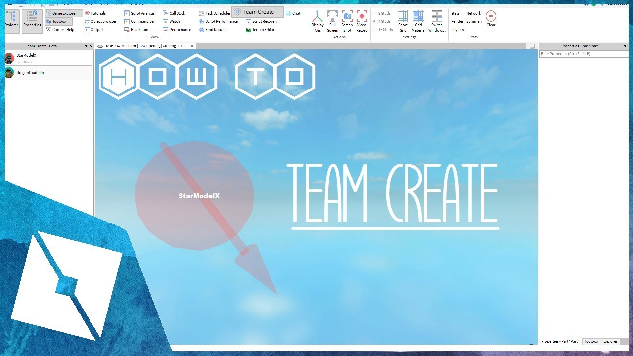 Roblox Tutorial How To Team Create With Your Friends Old Youtube - roblox developer code roblox group logo generator