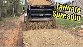 Spreading 40 Tons of Gravel Road Base with a Compact Tractor and Box Blade