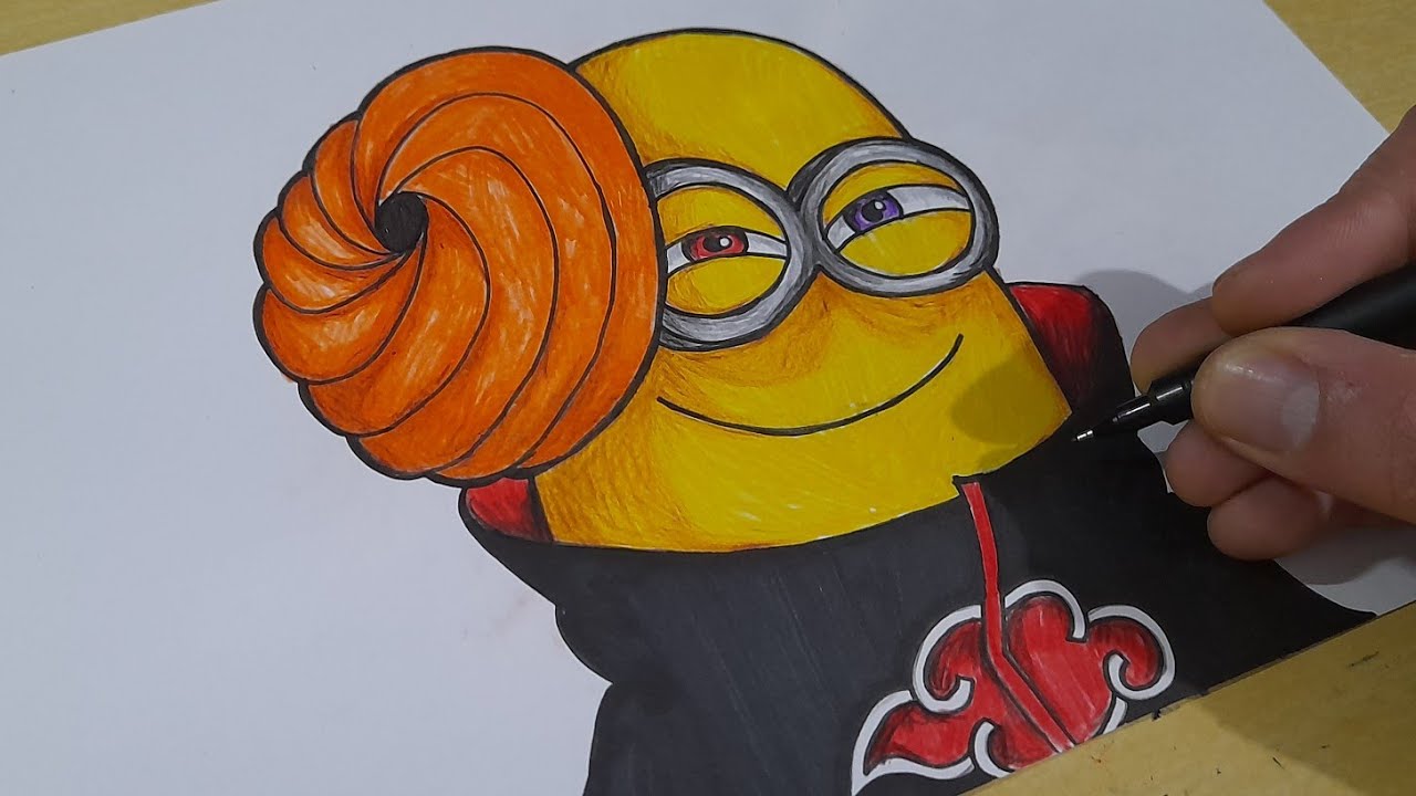 COMO DESENHAR MINION da AKATSUKI passo a passo 