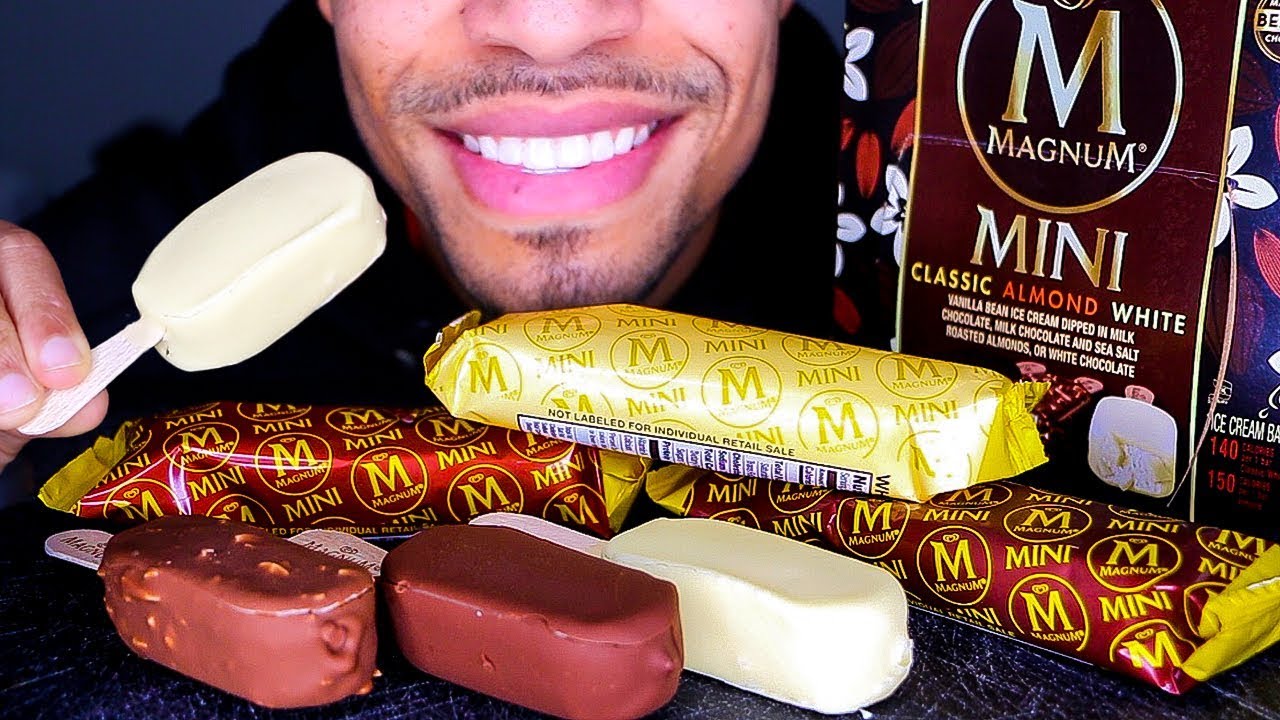 ASMR MAGNUM ICE CREAM MUKBANG | EATING MINI ICE CREAM BARS *BIG BITES* | NO TALKING
