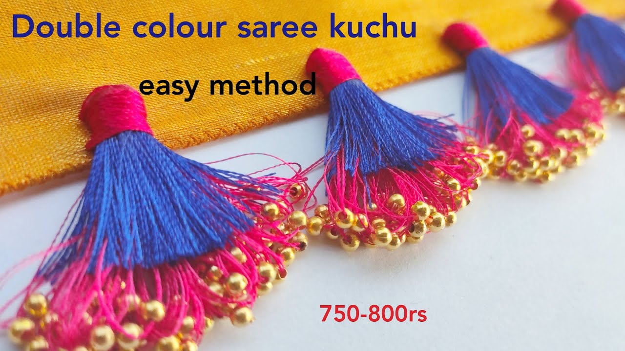 Using only small beads make latest saree kuchu || Design#181 ...
