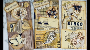 Faux specimen card with pocket - Grungy Junk Journal pockets