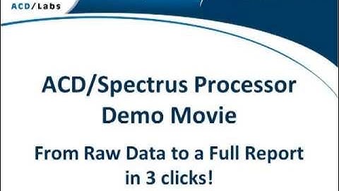 ACD Spectrus Processor Demo from raw data to a full report in 3 clicks