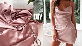 DIY Silk fancy dress / Cowl Neck Dress / Как Сшить Шелковое Платье