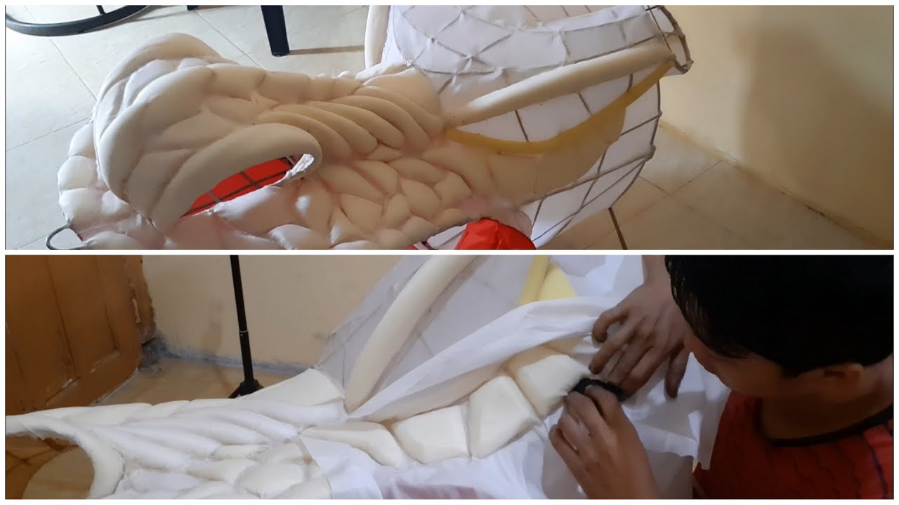 cara membuat motif timbul kepala naga