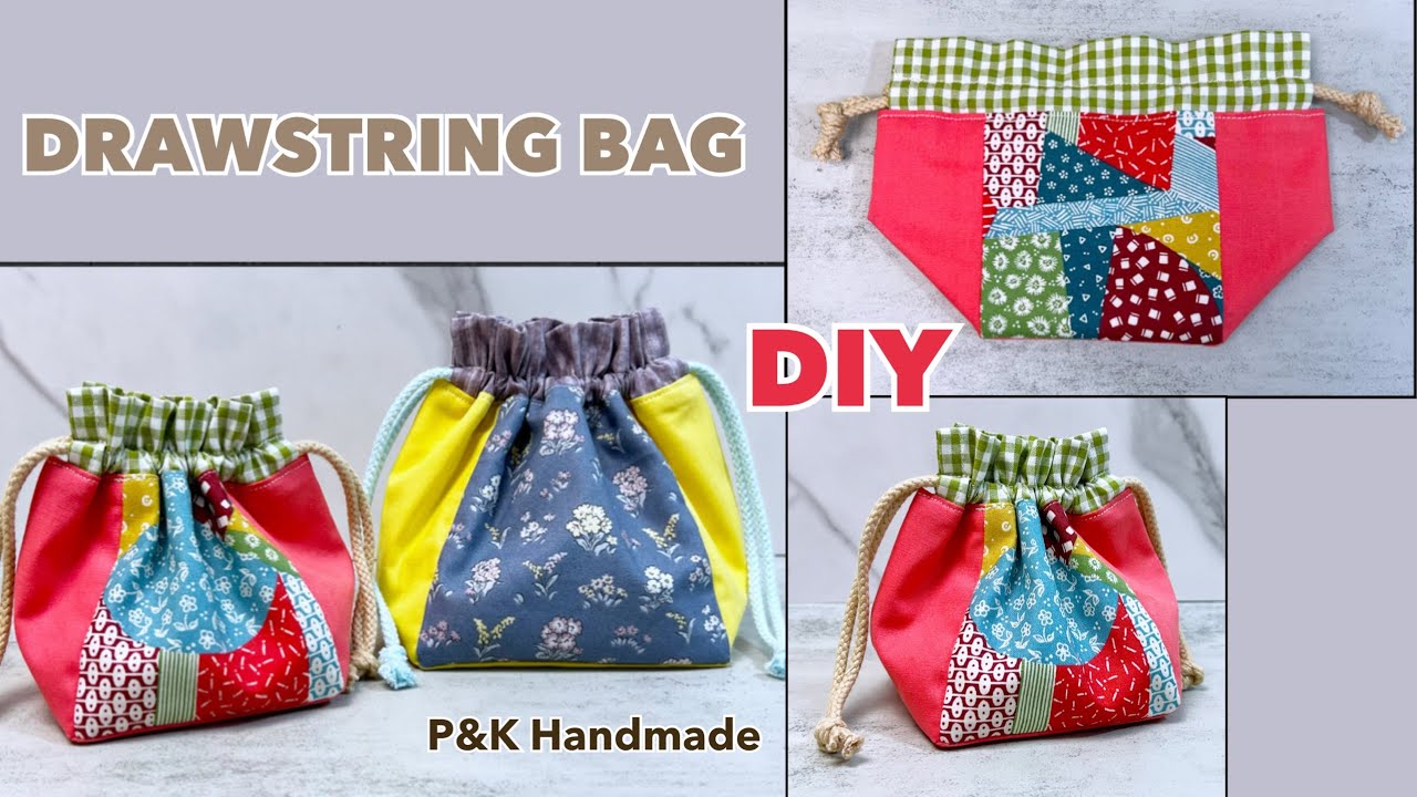 DIY 2 SIZES DRAWSTRING BAG SEWING TUTORIAL | HOW TO SEW ADORABLE BAG ...