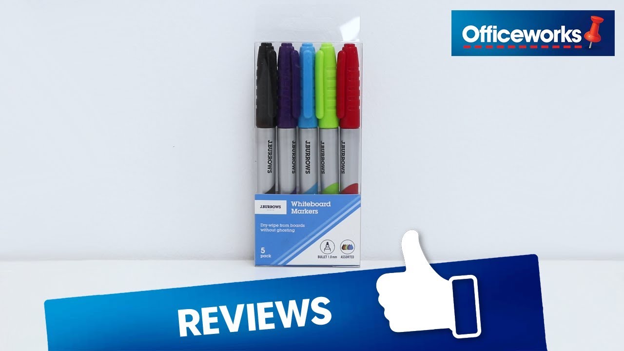 J.Burrows Whiteboard Markers Bullet Assorted 6 Pack