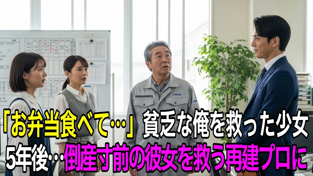 貧乏な俺に毎日弁当をくれた少女、5年後実家の工場が倒産寸前に…再建に来たプロの正体が判明し一家が絶句【感動する話】【朗読】