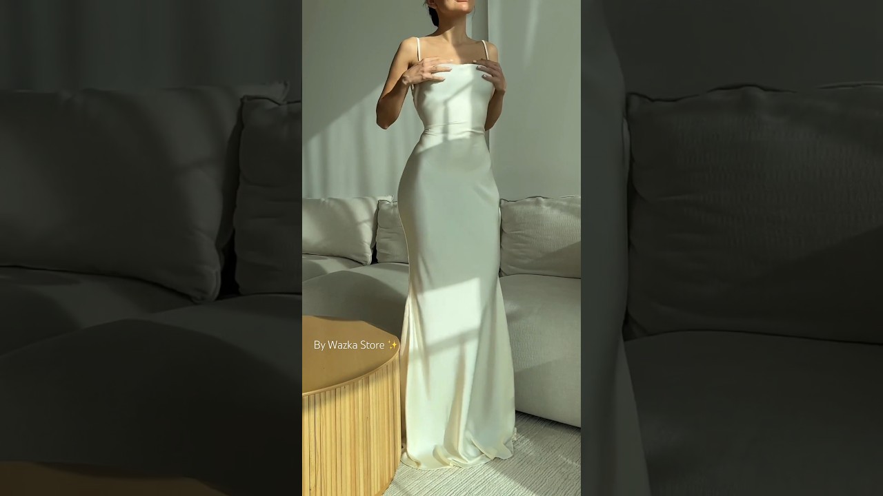Romantic and Elegant Satin Slip Dress By Wazka Store ✨ Date Outfit | Wedding Outfit
