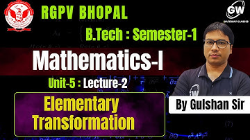 RGPV Maths -1 I Unit-5 Lec-2 I By Gulshan Sir I Gateway Classes