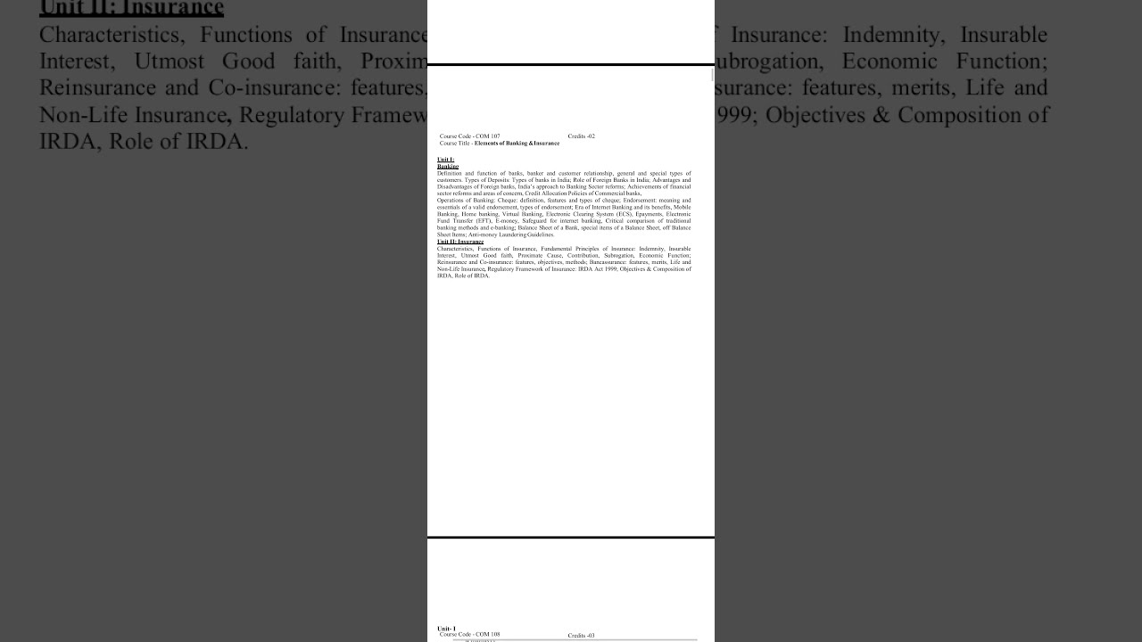 DDU b.com 1st semester syllabus